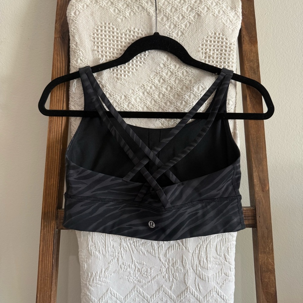 Lululemon Le Tigre Camo Deep Coal Multi Energy Longline Sports Bra - Picture 3 of 5